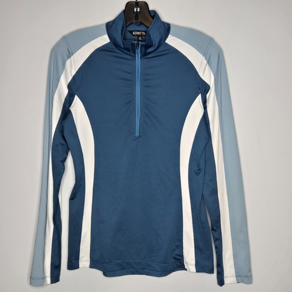 Kerrits 1/4 Zip Pullover Women XS Long Sleeve Equestrian Top Lightweight Blue